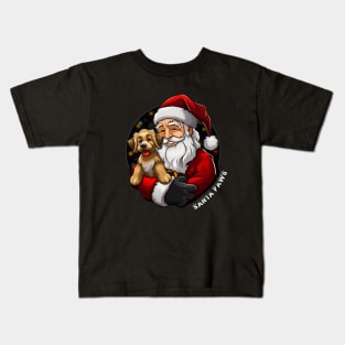 Santa Paws and Cute Christmas Puppy Kids T-Shirt